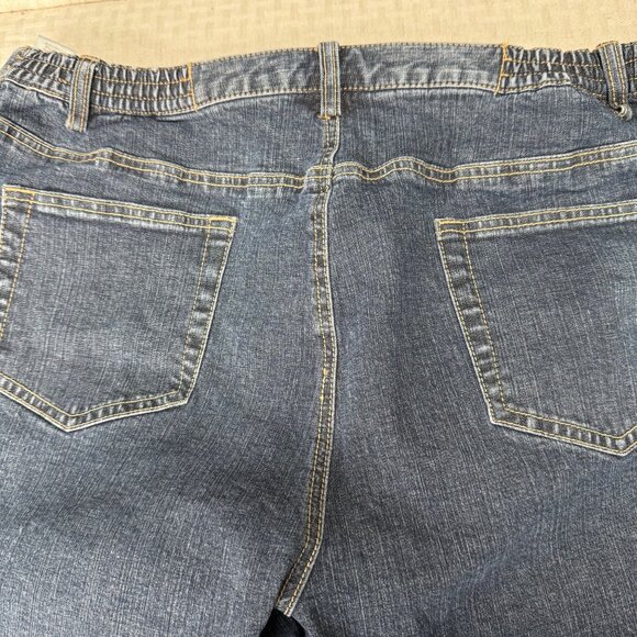 Casual Corner Annex Womens Size 18W Blue Stretch Denim Cropped Cuffed Hem Jeans - Picture 9 of 10